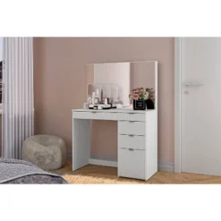 Linden Vanity With Mirror White - Polifurniture -Furniture Series Store GUEST c5203669 804e 4327 affa 8c4947032050