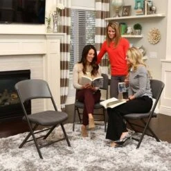 4pk Padded Commercial Grade Folding Chair Gray - Lifetime -Furniture Series Store GUEST c7293fb5 2314 446c bb7f 0bd90d44f2e3