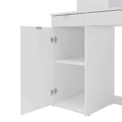 Amelia Vanity Table With Mirror White - Polifurniture 2 Amelia Vanity Table With Mirror White - Polifurniture - Image 2