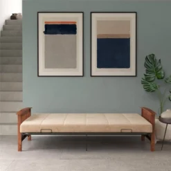 Full Brixen Wood Arm Metal Futon Frame With 6" Mattress - Room & Joy 18 Full Brixen Wood Arm Metal Futon Frame With 6" Mattress - Room & Joy -Furniture Series Store GUEST c7d78dd9 76e1 4e97 a7e6 fce012cd0a27