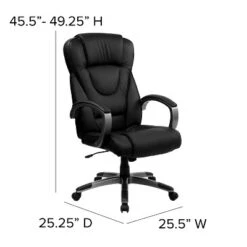 Emma And Oliver High Back Black LeatherSoft Swivel Office Chair Titanium Nylon Base/Loop Arms -Furniture Series Store GUEST c8742de0 1df5 481c adcb b9b1717c1447
