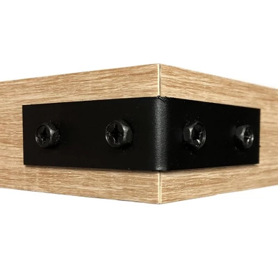 36" X 9.2" Floating Shelf Wall Mounted With Metal Corners White Oak - Inplace 3 36" X 9.2" Floating Shelf Wall Mounted With Metal Corners White Oak - Inplace - Image 3