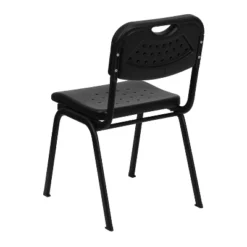Emma And Oliver Black Plastic Student Classroom Stack Chair With Open Back -Furniture Series Store GUEST ca91b042 5c57 4472 b2e3 7aabbb8a6d31
