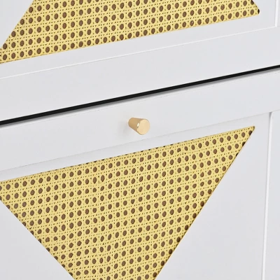 23.6" Rattan Modern Shoe Cabinet With 2 Flap Drawers - ModernLuxe 10 23.6" Rattan Modern Shoe Cabinet With 2 Flap Drawers - ModernLuxe - Image 10