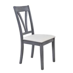 Mid-Century Wood 5-Piece Dining Table Set With 4 Upholstered Dining Chairs-ModernLuxe -Furniture Series Store GUEST cb002f46 fb64 4aef a876 a893852e2c6d