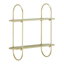 20" 2 Tier Warm Metal Hanging Bracket Wall Mounted Shelf Gold - Danya B. -Furniture Series Store GUEST cb117fb0 0a88 446e b5f9 e0329caf2e0f