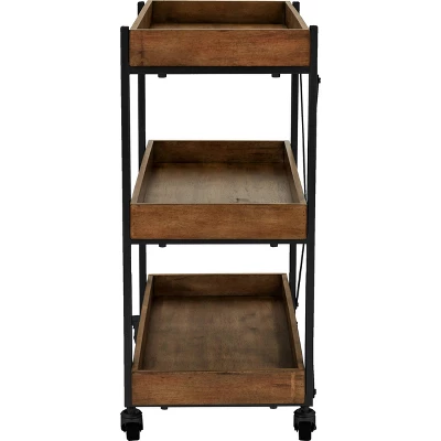 Riley 3-Tier Bar Cart - Adore Décor 2 Riley 3-Tier Bar Cart - Adore Décor - Image 2