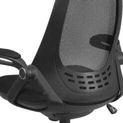 Emma And Oliver High Back Black Mesh Executive Swivel Office Chair With Flip-Up Arms -Furniture Series Store GUEST cc445138 1729 47fe a042 9eaf8be29319