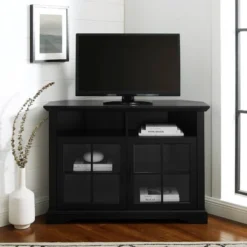 Tasi Traditional Windowpane Corner TV Stand For TVs Up To 50" - Saracina Home 9 Tasi Traditional Windowpane Corner TV Stand For TVs Up To 50" - Saracina Home -Furniture Series Store GUEST cc60c387 5dba 4e2e a186 c4b2089256d6