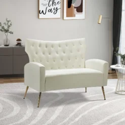 Brion 48" Contemporary Wingback Design Loveseat | KARAT HOME -Furniture Series Store GUEST cd84ee76 7754 4e98 aac7 a1384d76daea