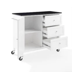 Soren Granite Top Kitchen Island/Cart Black/White - Crosley -Furniture Series Store GUEST cdb97a9d 69cd 46f9 bb88 2813e7776cf8