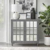 Matteo Mirrored Door Cabinet Charcoal Gray - Lifestorey