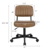 Costway PU Leather Office Chair Adjustable Swivel Task Chair W/ Backrest