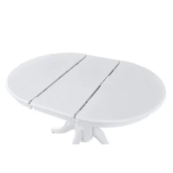 Mid-Century 5-Piece Extendable Round Dining Table Set White-ModernLuxe -Furniture Series Store GUEST d017931d 2742 48cb 8663 2bc97c2838e1