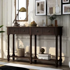 Console Table With Two Storage Drawers And Bottom Shelf-ModernLuxe -Furniture Series Store GUEST d0184179 15f5 433e 9256 a9c0344a507a