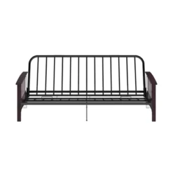Full Size Holly Espresso Wood Arm Futon Frame With 6" Microfiber Mattress Tan - Room & Joy -Furniture Series Store GUEST d053ce8c 5fb2 4b1c bc82 7d4b62fc276f