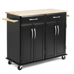 Costway Rolling Kitchen Trolley Island Cart Wood Top Storage Cabinet Utility W/ Drawers -Furniture Series Store GUEST d0e0a413 b57b 4663 a069 ee0a9c9ffdfe