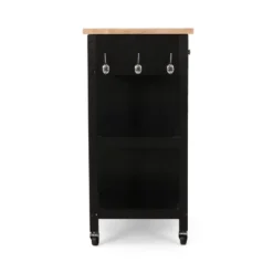 Byway Contemporary Kitchen Cart With Wheels Black/Natural - Christopher Knight Home -Furniture Series Store GUEST d13a6e93 19f1 44f3 a865 f42ea78bc68d