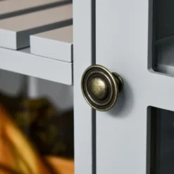 HOMCOM Kitchen Island Utility Storage Trolley Cart With Rubber Wood Top, Towel Rack, 2 Cabinets & Drawers For Dining Room -Furniture Series Store GUEST d1c2259a b942 457d 944c d5c65447b30c