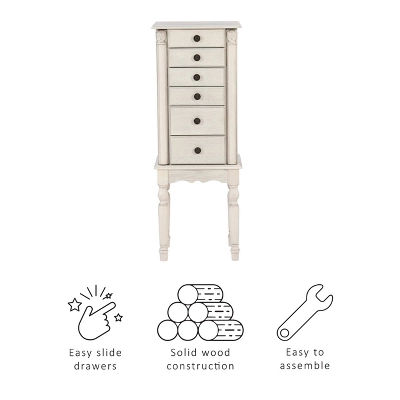 Obrecht Jewelry Armoire Off White - Powell Company 1 Obrecht Jewelry Armoire Off White - Powell Company