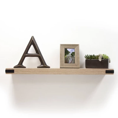 36" X 9.2" Floating Shelf Wall Mounted With Metal Corners White Oak - Inplace 4 36" X 9.2" Floating Shelf Wall Mounted With Metal Corners White Oak - Inplace - Image 4