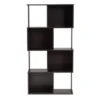 61.42" Riva Geometric Wood Bookshelf Dark Brown - Baxton Studio