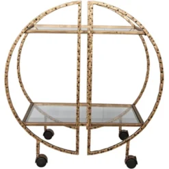Uttermost Zelina 30 1/4" Wide Antique Gold 2-Shelf Bar Cart
