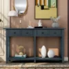 Rustic Console Table With Drawer And Bottom Shelf-ModernLuxe