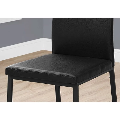 2pc Dining Chair Leather Black - EveryRoom 2 2pc Dining Chair Leather Black - EveryRoom - Image 2