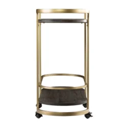 Lyflon Rolling Bar Cart Black/Gold - Aiden Lane -Furniture Series Store GUEST d5372f31 aba7 4c53 bd75 d2dcd76e2fe2