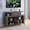 FC Design 47"W Sideboard Buffet Table With 6 Shelves And Drawer In Walnut Oak