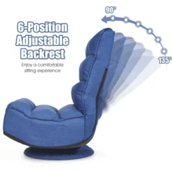 Costway Gaming Chair Fabric 5-Position Folding Lazy Sofa 360 Degree Swivel Grey BlackCoffee -Furniture Series Store GUEST d70781a6 2a9a 4038 a14b d268868ffe0b