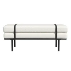 Upholstered Bench With Metal Base Cream Boucle - HomePop -Furniture Series Store GUEST d7ea91af 8e43 484b a60d 5eaea7f43f29