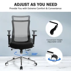 Costway Ergonomic Mesh Office Chair Sliding Seat Height Adjustable W/ Armrest -Furniture Series Store GUEST d85cf62c 57ef 4c16 a7b4 33c520faf75d