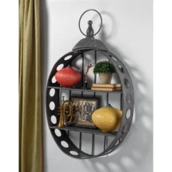 Design Toscano Wall Pocket Watch Sculptural Metal Curio Shelves