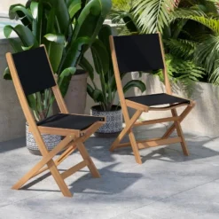 Flash Furniture 2PK All-Weather Acacia Wood Folding Bistro Chairs-Mesh Back/Seat-Natural/Black 12 Flash Furniture 2PK All-Weather Acacia Wood Folding Bistro Chairs-Mesh Back/Seat-Natural/Black -Furniture Series Store GUEST d92941d5 c91e 45d2 923b 782471b739a8