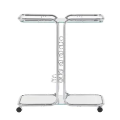 Ripley Chrome Finish Bar Cart Silver - Inspire Q -Furniture Series Store GUEST da116bde 55f1 44f3 b4d7 9acded38a76a