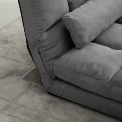 HOMCOM Convertible Floor Sofa Chair, Folding Couch Bed, Guest Chaise Lounge With 2 Pillows, Adjustable Backrest And Headrest -Furniture Series Store GUEST db19ed08 552c 4b35 bc6a bedee43aa74e