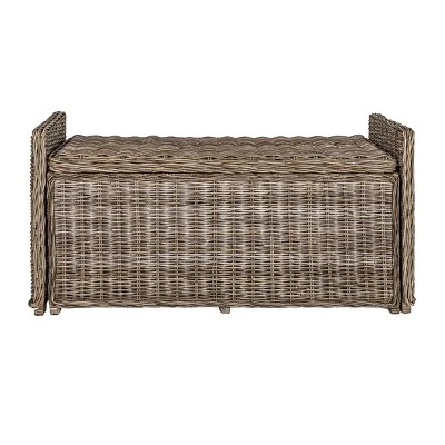 Happimess Naples 47.50" Wicker Trunk Storage Bench, Gray 1 Happimess Naples 47.50" Wicker Trunk Storage Bench, Gray