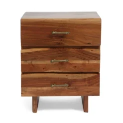 Set Of 2 Terrell Handcrafted Boho Acacia Wood 3 Drawer Nightstands Dark Natural - Christopher Knight Home -Furniture Series Store GUEST db2c8a5f 4ada 496b bdbb 0de2766eb57b