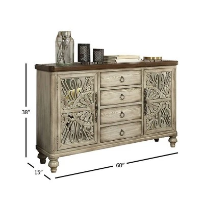 60" Vermont Accent Table Antique White - Acme Furniture 6 60" Vermont Accent Table Antique White - Acme Furniture - Image 6