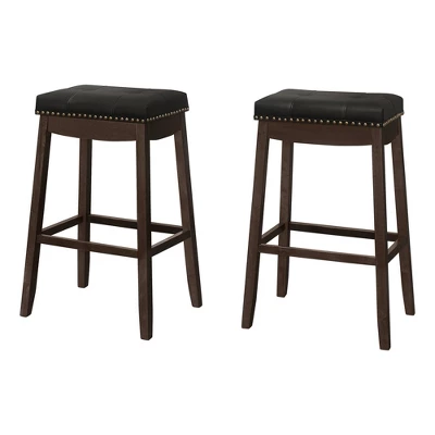 2pk 29" Upholstered Bar Height Nailhead Trim Barstools - EveryRoom 4 2pk 29" Upholstered Bar Height Nailhead Trim Barstools - EveryRoom - Image 4
