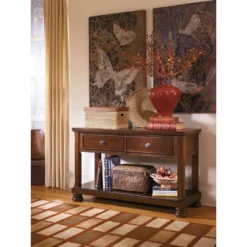 Porter Sofa-Console Table Rustic Brown - Signature Design By Ashley