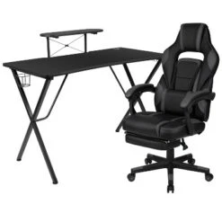 Flash Furniture Gaming Desk With Cup Holder/Headphone Hook/Monitor Stand & Reclining Back/Arms Gaming Chair With Footrest 22 Flash Furniture Gaming Desk With Cup Holder/Headphone Hook/Monitor Stand & Reclining Back/Arms Gaming Chair With Footrest -Furniture Series Store GUEST dc2103ed 05b8 451b 9c6f 8ce0f059dfdf