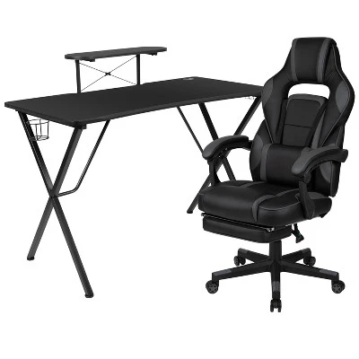 Flash Furniture Gaming Desk With Cup Holder/Headphone Hook/Monitor Stand & Reclining Back/Arms Gaming Chair With Footrest 11 Flash Furniture Gaming Desk With Cup Holder/Headphone Hook/Monitor Stand & Reclining Back/Arms Gaming Chair With Footrest - Image 11