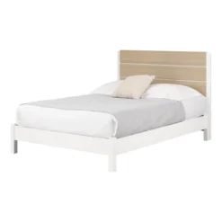 Full Munich Platform Bed With Headboard White/Soft Elm - South Shore -Furniture Series Store GUEST dc633788 e2c2 48fa 8dba bc3a4e28c830