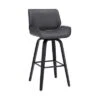 26" Tyler Swivel Faux Leather Wood Counter Height Barstool Gray - Armen Living
