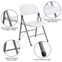 Emma And Oliver 2 Pack Commercial White Plastic Event Party Rental Folding Chair -Furniture Series Store GUEST dd4c808a faf9 439f 8980 9d4fea43f4aa