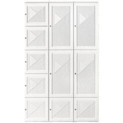 HOMCOM Portable Wardrobe Closet, Bedroom Armoire, Foldable Clothes Organizer With Cube Storage, Hanging Rods, And Magnet Doors, White -Furniture Series Store GUEST de58c46f 5acc 4623 bd6c 19db8f3bda17