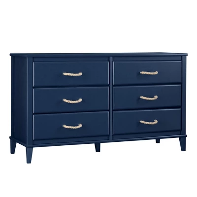 Little Seeds Sierra Ridge Mesa Kids’ 6 Drawer Dresser With Rope Drawer Pulls, Blue 4 Little Seeds Sierra Ridge Mesa Kids’ 6 Drawer Dresser With Rope Drawer Pulls, Blue - Image 4